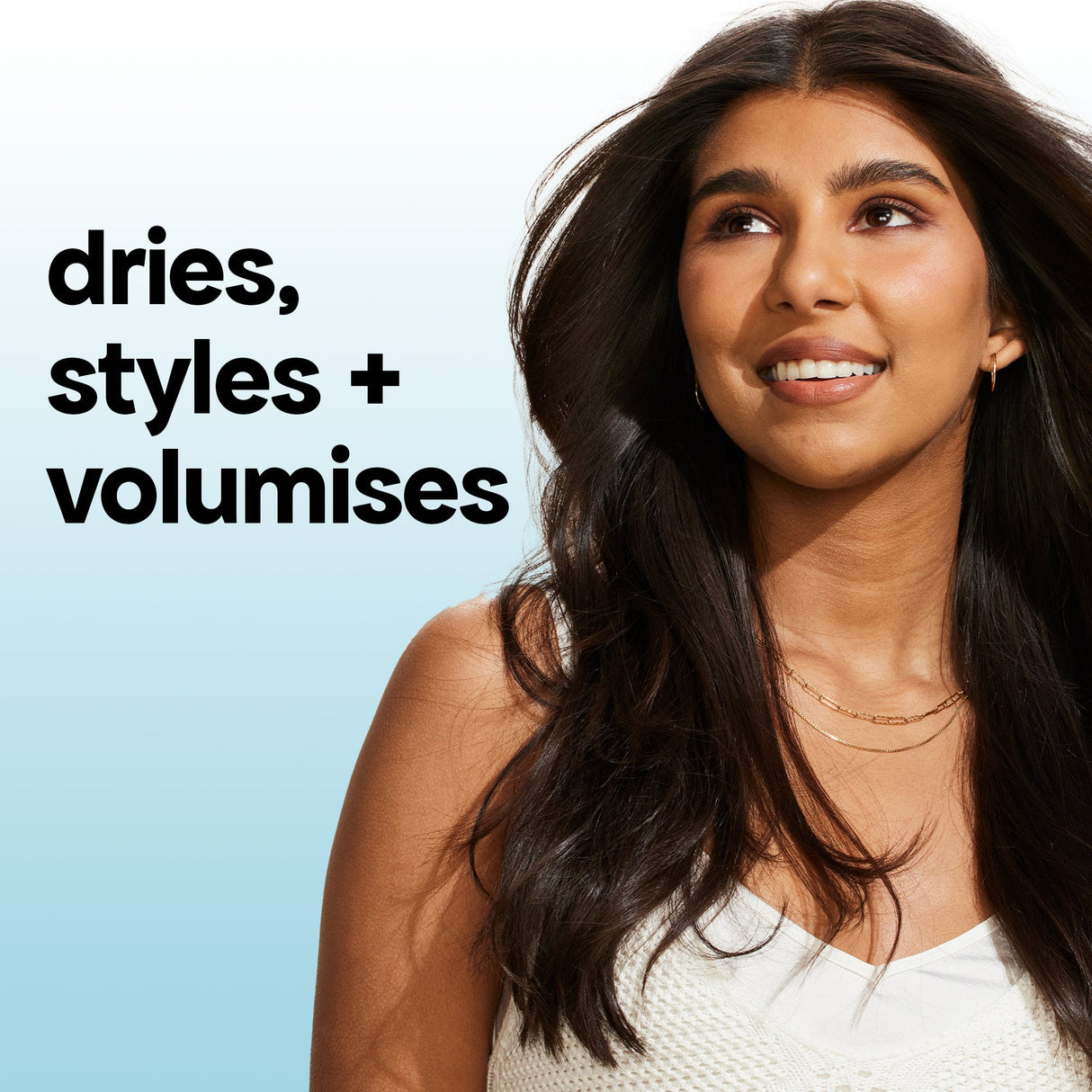 model with blowout hair