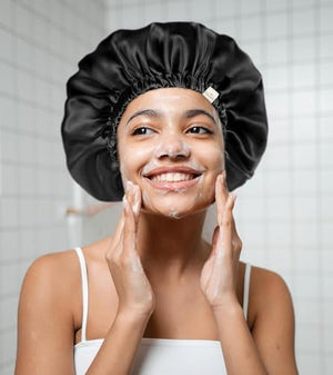 YANIBEST Satin Silk Adjustable Hair Bonnet for Sleeping, Curly Natural Hair|B09MCM2Z5S