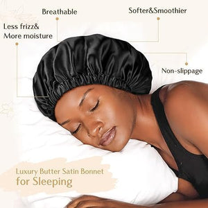 YANIBEST Satin Silk Adjustable Hair Bonnet for Sleeping, Curly Natural Hair|B09MCM2Z5S