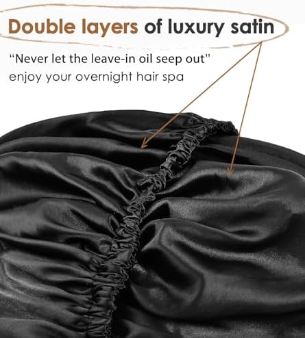 YANIBEST Satin Silk Adjustable Hair Bonnet for Sleeping, Curly Natural Hair|B09MCM2Z5S