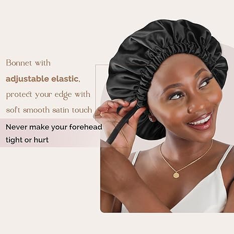 YANIBEST Satin Silk Adjustable Hair Bonnet for Sleeping, Curly Natural Hair|B09MCM2Z5S