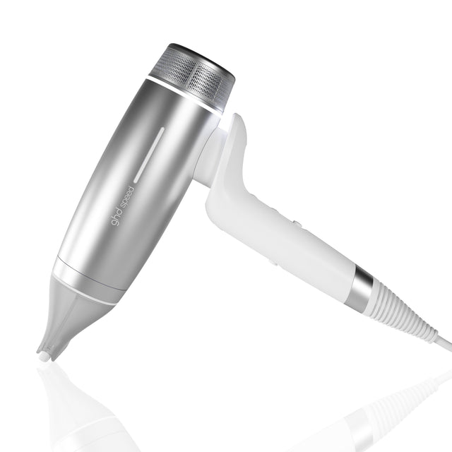 NEW GHD SPEED IONIC HAIR DRYER IN SILVER WHITE