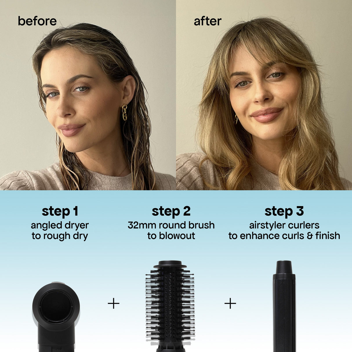 before and after with steps 