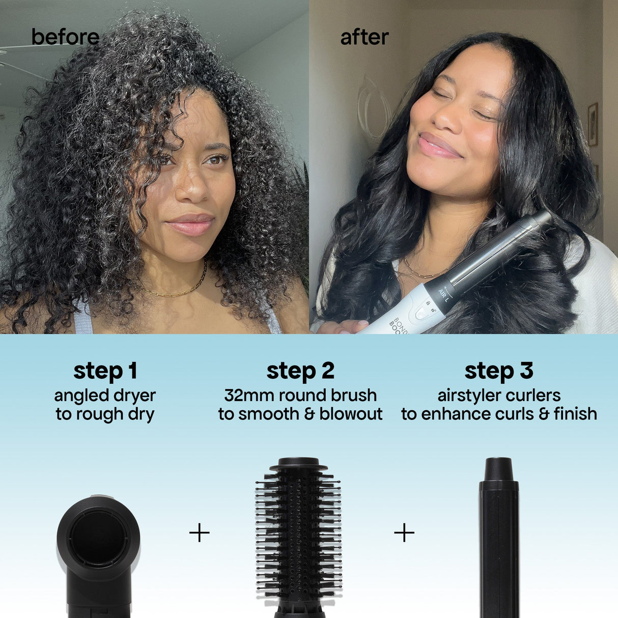 before and after with steps 