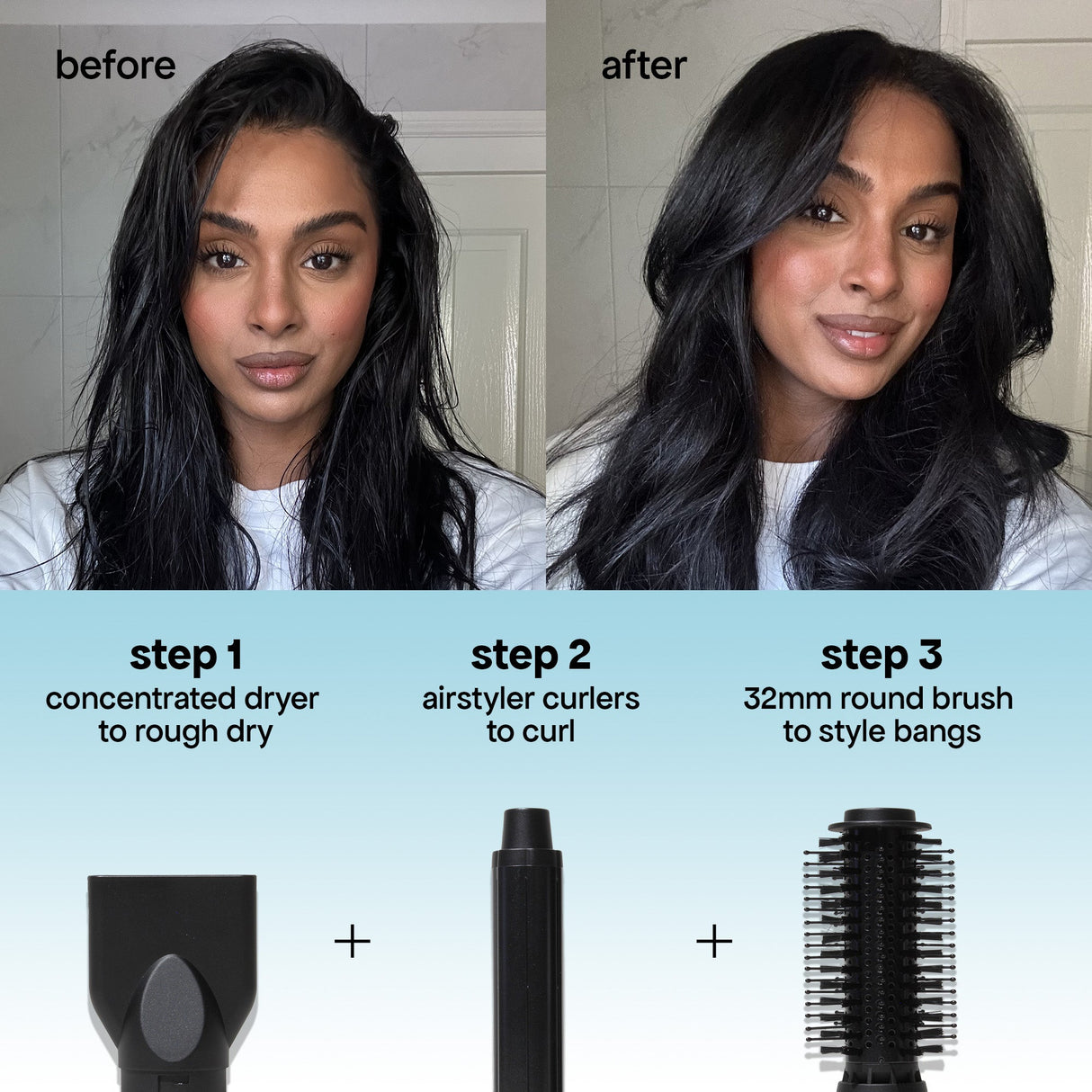 before and after with steps 