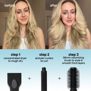 before and after with steps 