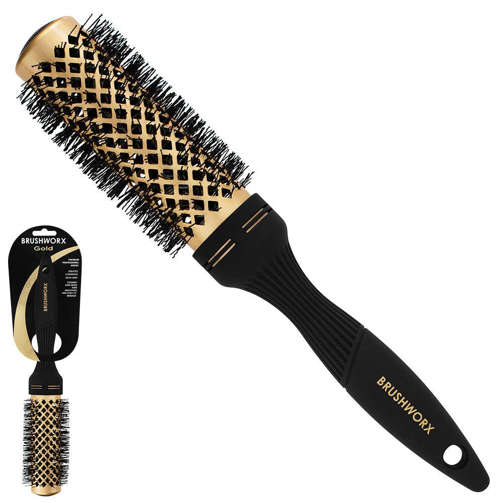 Brushworx Gold Ceramic Hot Tube Brush - Medium