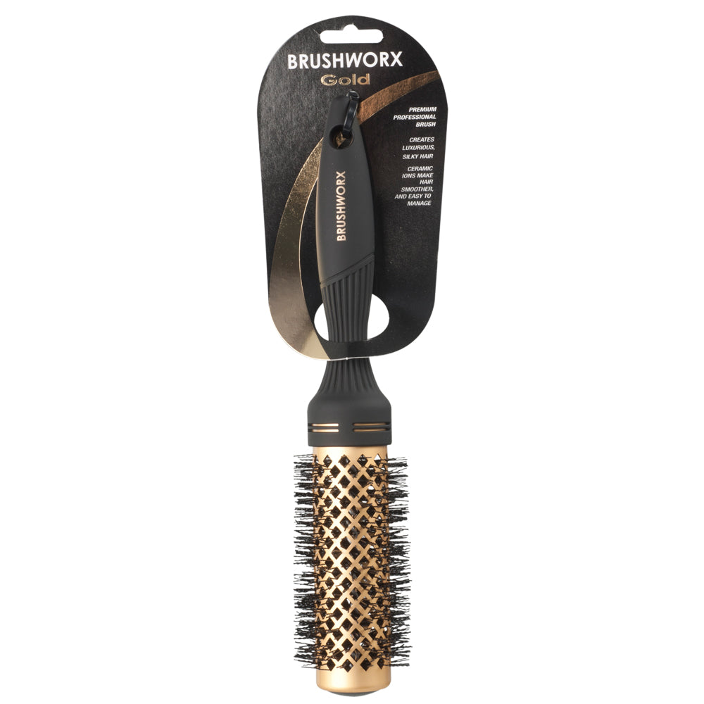 Brushworx Gold Ceramic Hot Tube Brush - Medium